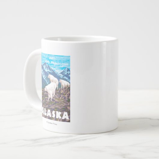 Grande Tasse Affiche Vintage voyage des chèvres d'Alaska (Devant gauche)