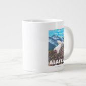 Grande Tasse Affiche Vintage voyage des chèvres d'Alaska (Devant droit)