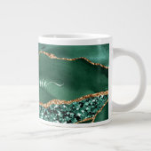 Grande Tasse Agate Green Gold Parties scintillant Géode Marbre (Droite)