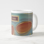 Grande Tasse Agate Marble Strata - Bourgogne rouille Dusty Aqua (Devant droit)