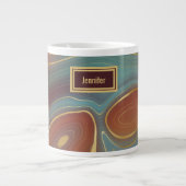 Grande Tasse Agate Marble Strata - Bourgogne rouille Dusty Aqua (Devant)