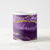 Grande Tasse Agate Violet violet or Parties scintillant Géode N (Devant)