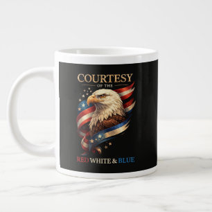 Grande Tasse Aigle Patriotique Rouge Blanc et Bleu Vintage