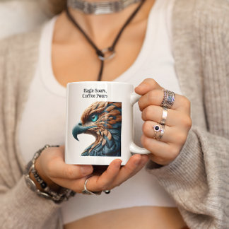 Grande Tasse Aigle Portrait Plumé Aigle Soulages, Coffee Pours