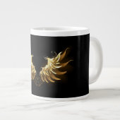 Grande Tasse Ailes d'Ange d'or sur arrière - plan noir (Devant droit)