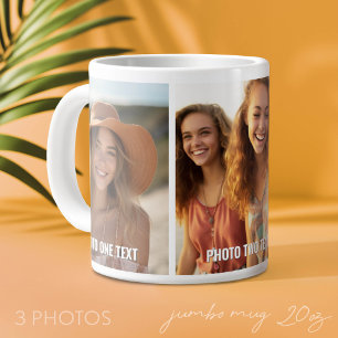 Grande Tasse Ajouter 3 photos et texte - Collage simple - Minim