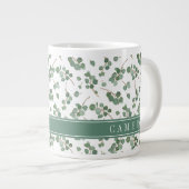 Grande Tasse Ajouter votre nom| Arbre en argent des eucalyptus (Devant droit)