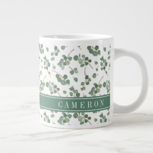 Grande Tasse Ajouter votre nom Arbre en argent des eucalyptus