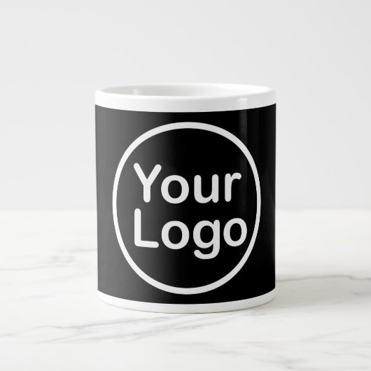 Grande Tasse Ajouter votre propre logo | Arrière - plan noir (Devant)