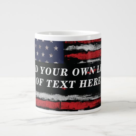 Grande Tasse Ajouter votre propre texte sur grunge American fla (Devant)