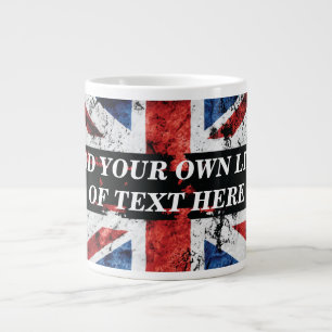 Grande Tasse Ajouter votre texte sur le drapeau anglais Jeu d'o