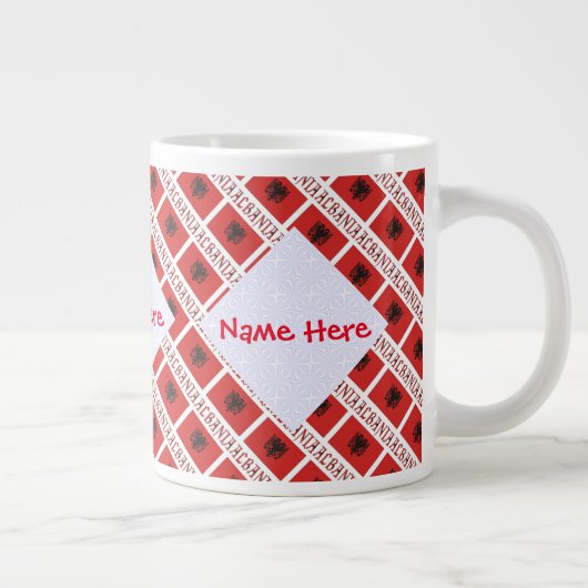 Grande Tasse Albanie Personalisation rouge pavé albanais (Droite)
