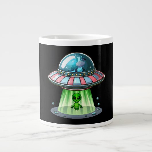 Grande Tasse Alien enlevant une vache (Devant)