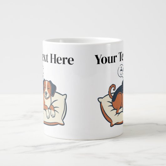 Grande Tasse Alimenté par le café et les rêves de chien (Devant)