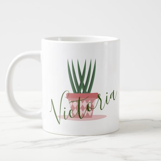 Grande Tasse Aloe Vera Cactus Nom de l'illustration (Gauche)