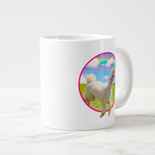 Grande Tasse Alpaca Unicorne sous ciel ouvert (Devant droit)