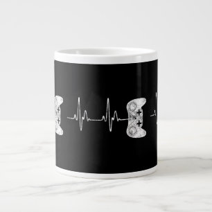 Grande Tasse Amateur de jeux vidéo Battement de cœur de joueur