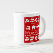 Grande Tasse American Eskimo Chiens de vacances Amour Joie Paix (Devant droit)