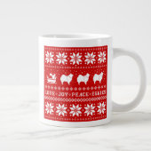 Grande Tasse American Eskimo Chiens de vacances Amour Joie Paix (Droite)