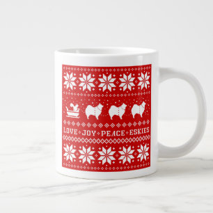 Grande Tasse American Eskimo Chiens de vacances Amour Joie Paix