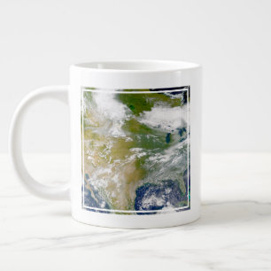 Grande Tasse Amérique Du Nord Avec Fumée Visible Dans Les Endro