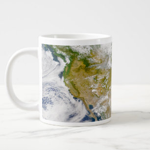 Grande Tasse Amérique Du Nord Avec Fumée Visible Dans Les Endro