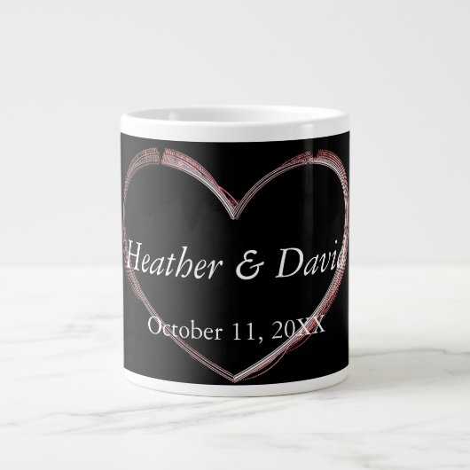 Grande Tasse Amour Coeur Attractif Charming Mariage (Devant)