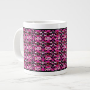 Grande Tasse Amour Papillon Bordure d'Amour Abstrait