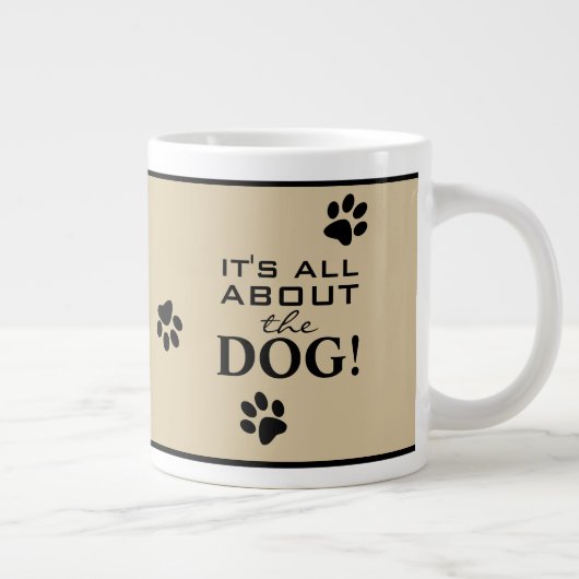 Grande Tasse Amoureux des chiens de typographie de mâchoire de  (Droite)