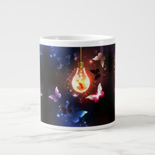 Grande Tasse Ampoule lumineuse avec papillons nocturnes