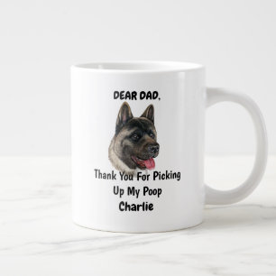 Grande Tasse Amusant Américain Akita Papa Aquarelle Canine Art