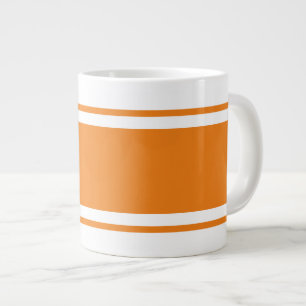 Grande Tasse Amusant Bright Orange White Vacation Racing Stripe