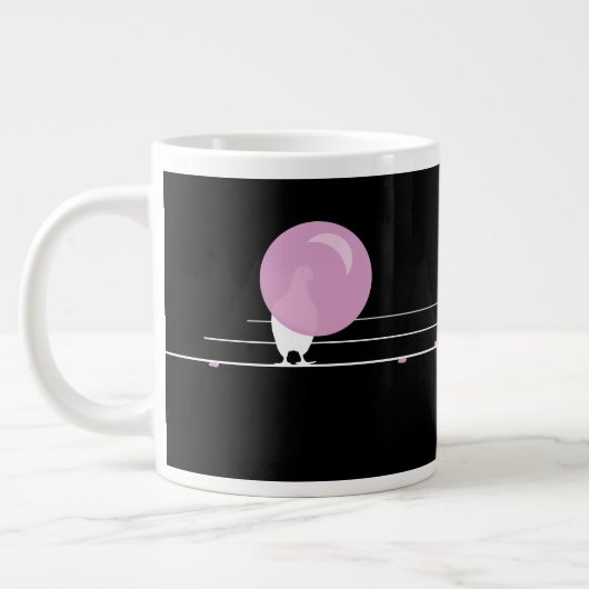 Grande Tasse Amusant Bubblegum Birds on a Wire Black (Gauche)