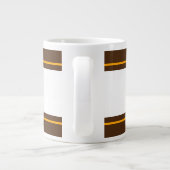 Grande Tasse Amusants Sporty Large Blanc Orange Brown Stripes (Dos)