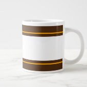 Grande Tasse Amusants Sporty Large Blanc Orange Brown Stripes (Droite)