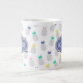 Grande Tasse Ananas Abstrait| Monogramme (Devant)