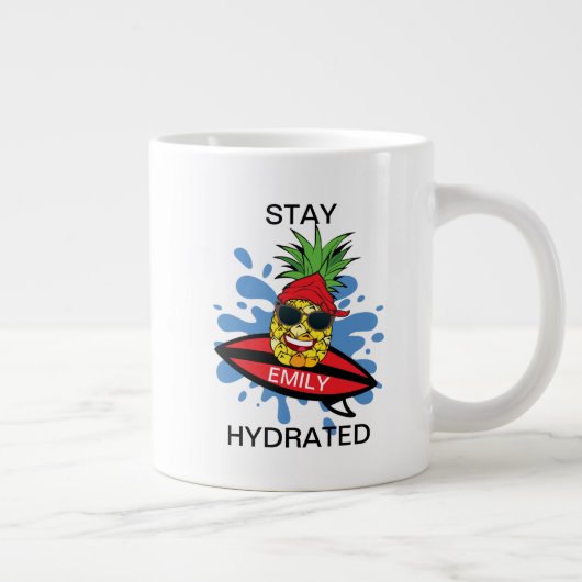 Grande Tasse Ananas de surf drôle (Droite)