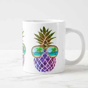 Grande Tasse Ananas rétro boho avec lunettes de soleil
