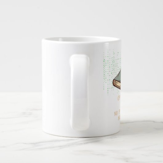 Grande Tasse Ancien livre avec devis de code binaire pour Geek (Dos)
