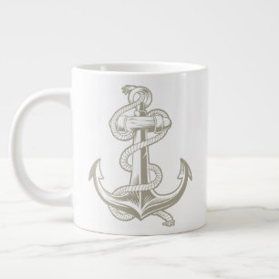 Grande Tasse Ancre Naútíque (Brun Clair)
