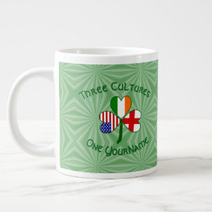 Grande Tasse Angleterre Irlande États-Unis Trèfle Drapeau Perso