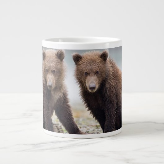 Grande Tasse Animaux de bébés cutest | Deux petits ours d'ours (Devant)