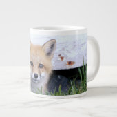 Grande Tasse Animaux de bébés cutest | Red Fox Kit Peeking (Devant droit)