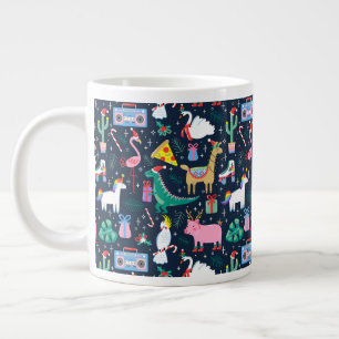 Grande Tasse Animaux de vacances et icônes Motif