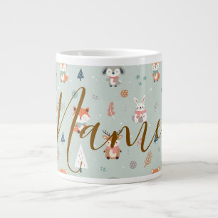 Grande Tasse Animaux personnalisés de la forêt hivernale