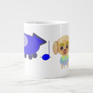 Grande Tasse Anniversaire du vaisseau bleu de Puppy