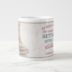 Grande Tasse Annonce de retraite avec de vieilles bottes V2.0