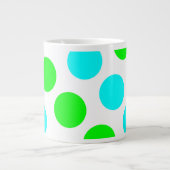 Grande Tasse Aqua Lime et Points Blancs (Devant)