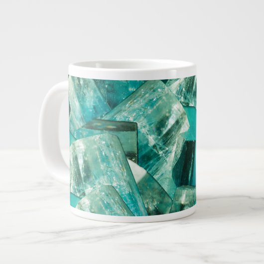 Grande Tasse Aquamarine Mars Pierre de naissance bleu vert cris (Devant gauche)