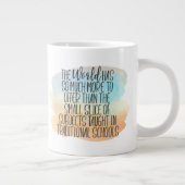 Grande Tasse Aquarelle arc-en-ciel Citation pour l'éducation à  (Droite)